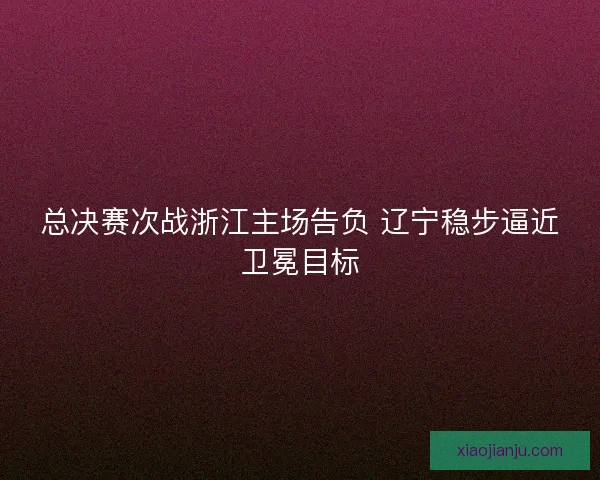 总决赛次战浙江主场告负 辽宁稳步逼近卫冕目标